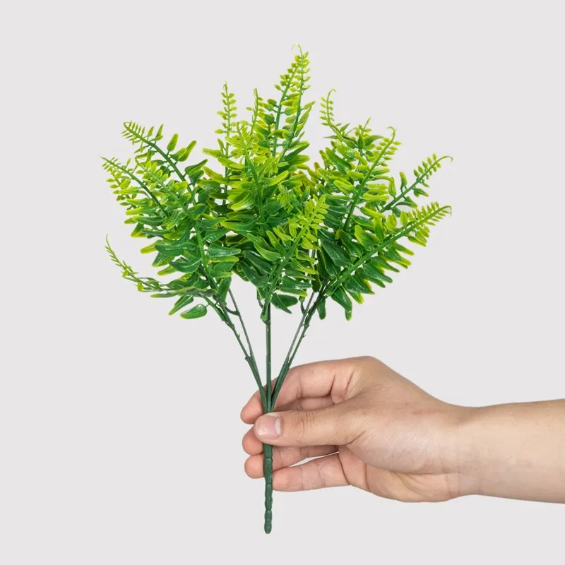 Künstliche Pflanzen Kunststoff Persische Farn Blätter Für Home Hochzeit Party Balkon Dekor Blumenarrangement Zubehör Brautstrauß – Detail 6