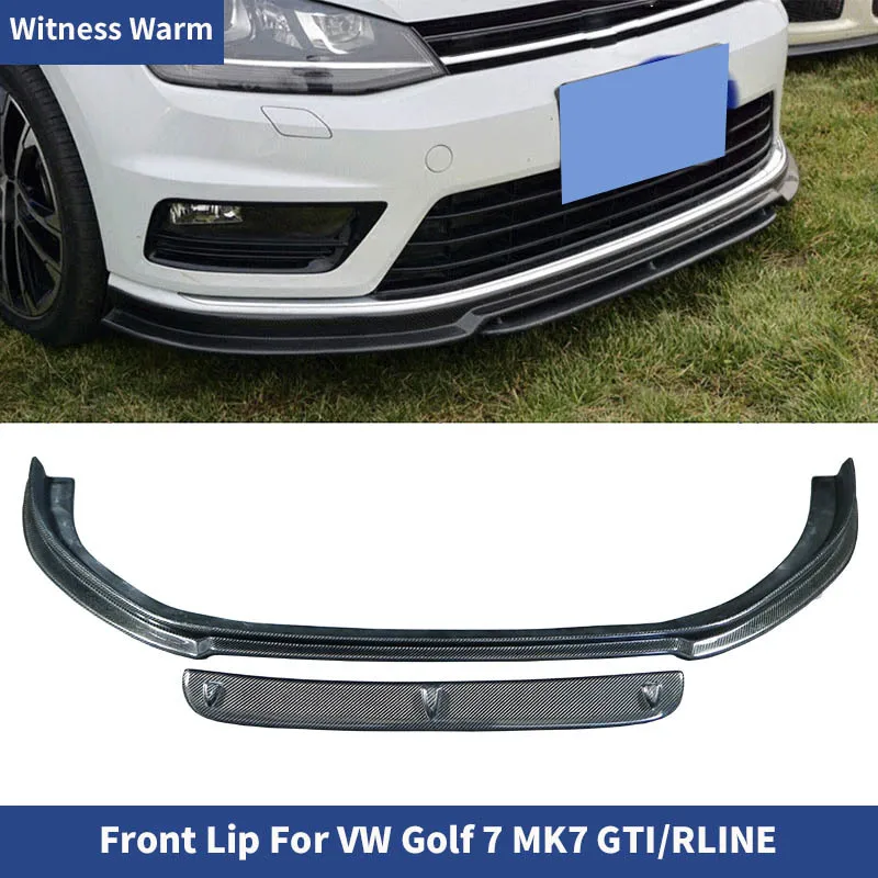 Golf 7 Rline Carbon Fiber Front Bumper Lip Diffuser for Volkswagon Golf 7 Rline Bumper Vii Mk7 2014 2015 2016 Car Styling