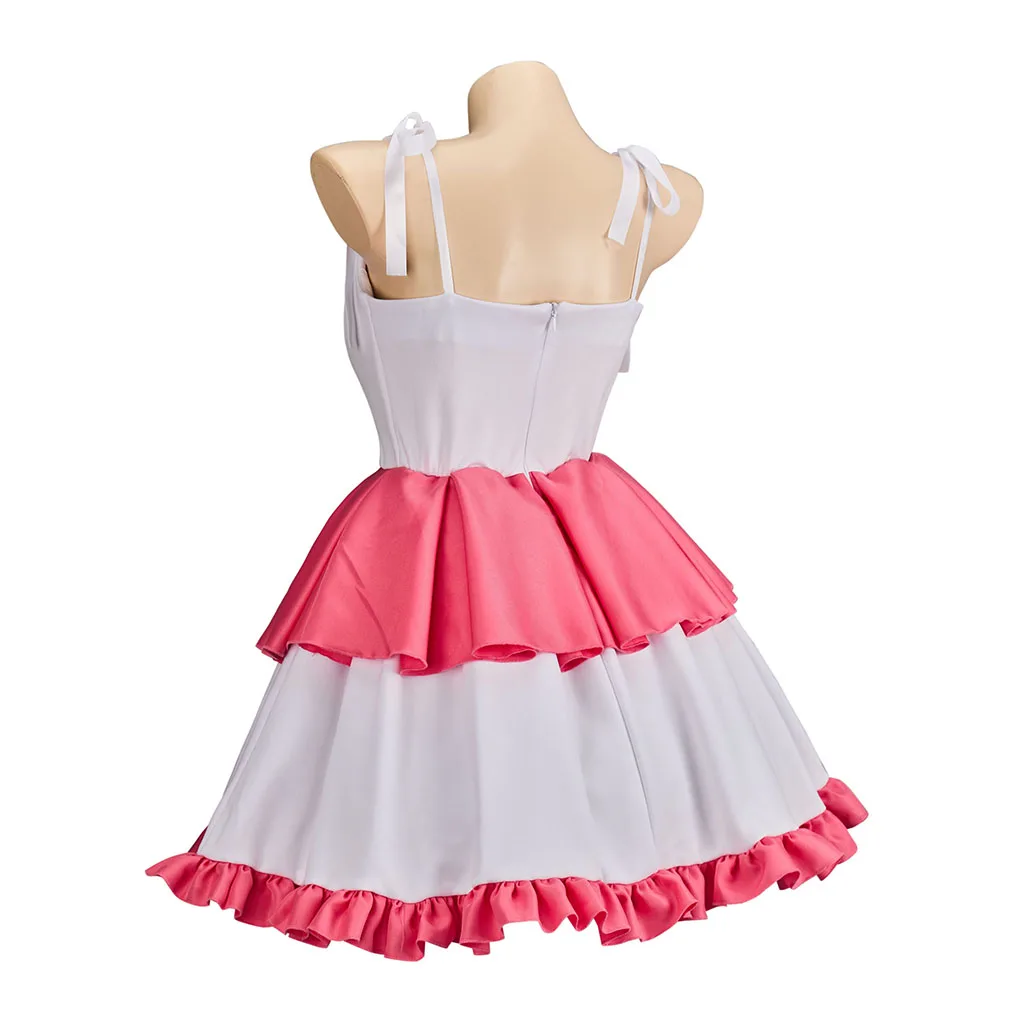 Perfect Blue Mima Kirigoe Cosplay Kostuum Roze Slipdress met Strik Kousen Lolita Tube Dress Halloween Party Outfits