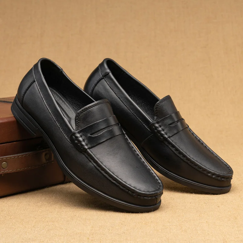 

Business Casual Leather Shoes Comfortable Soft Sole Summer Single Shoes Men Office Formal Attire Wedding Party Dress Shoes 38-44