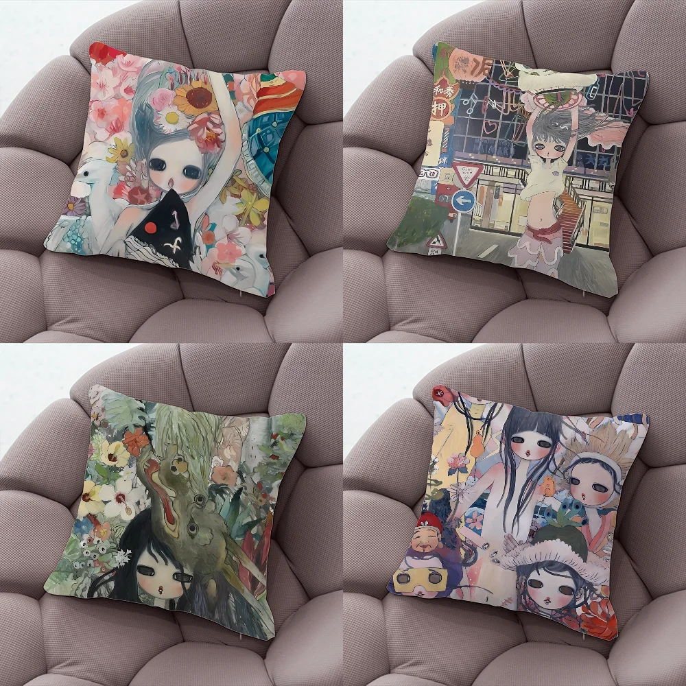 Aya Takano Art Pillow Case Pillow Case Living Room Sofa Cushion Cover Suitable For Home Bedroom Room Decoration