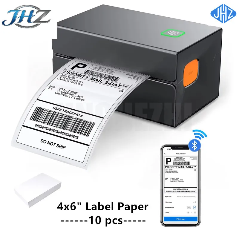 JHZ for E-commerce platform express logistics shipping label printer product barcode sticker USB Bluetooth thermal printer