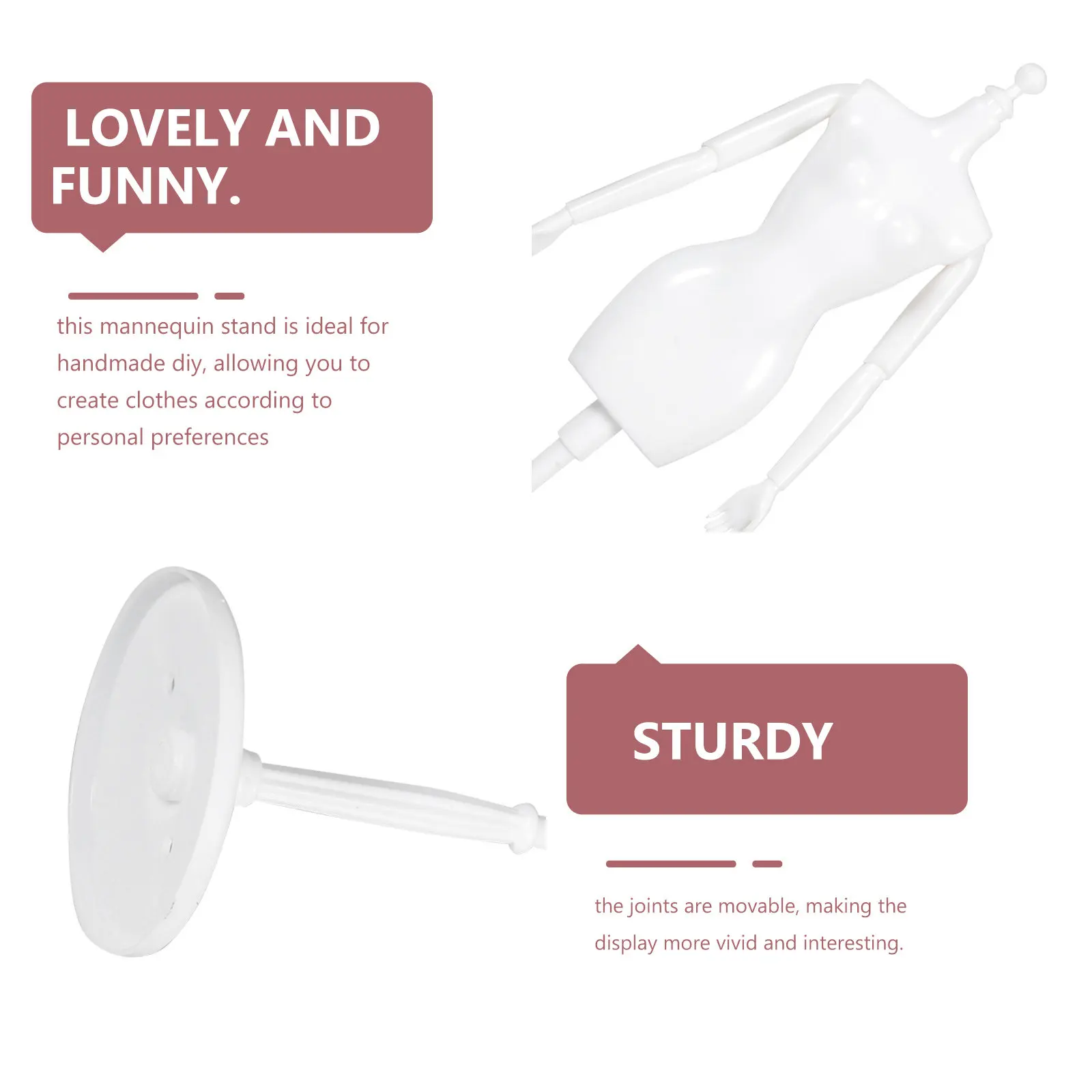 Adjustable Joint Dress Form Mannequin for DIY Clothes Display Compact Sleek Female Mannequin Body Stand Handmade Sewing Projects