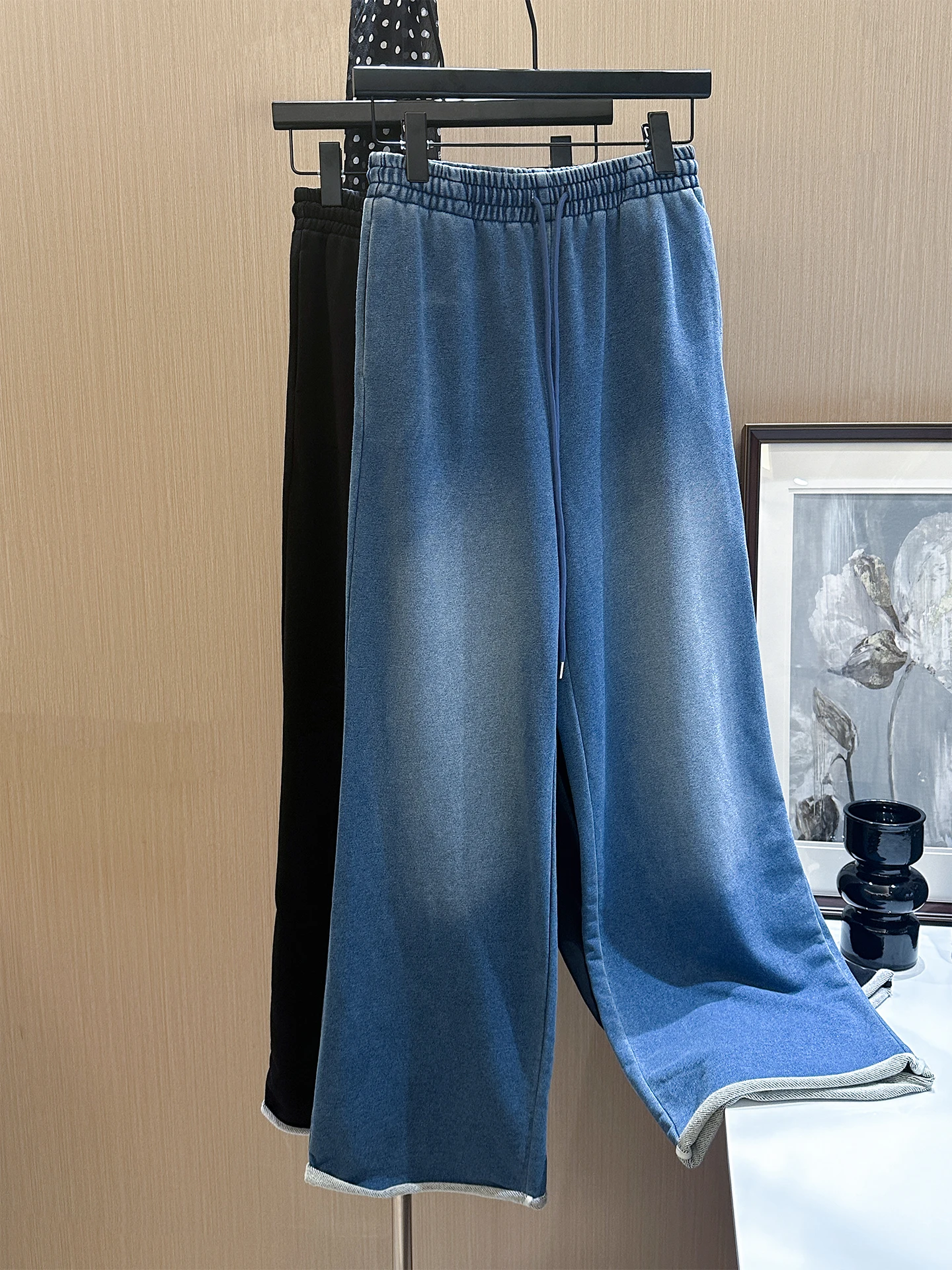 

Loose Wide Leg Jeans Women's Comfortable Lazy Style Casual Sweatpants Autumn Fashion Loose Fit Pants Breathable Cotton Knitted