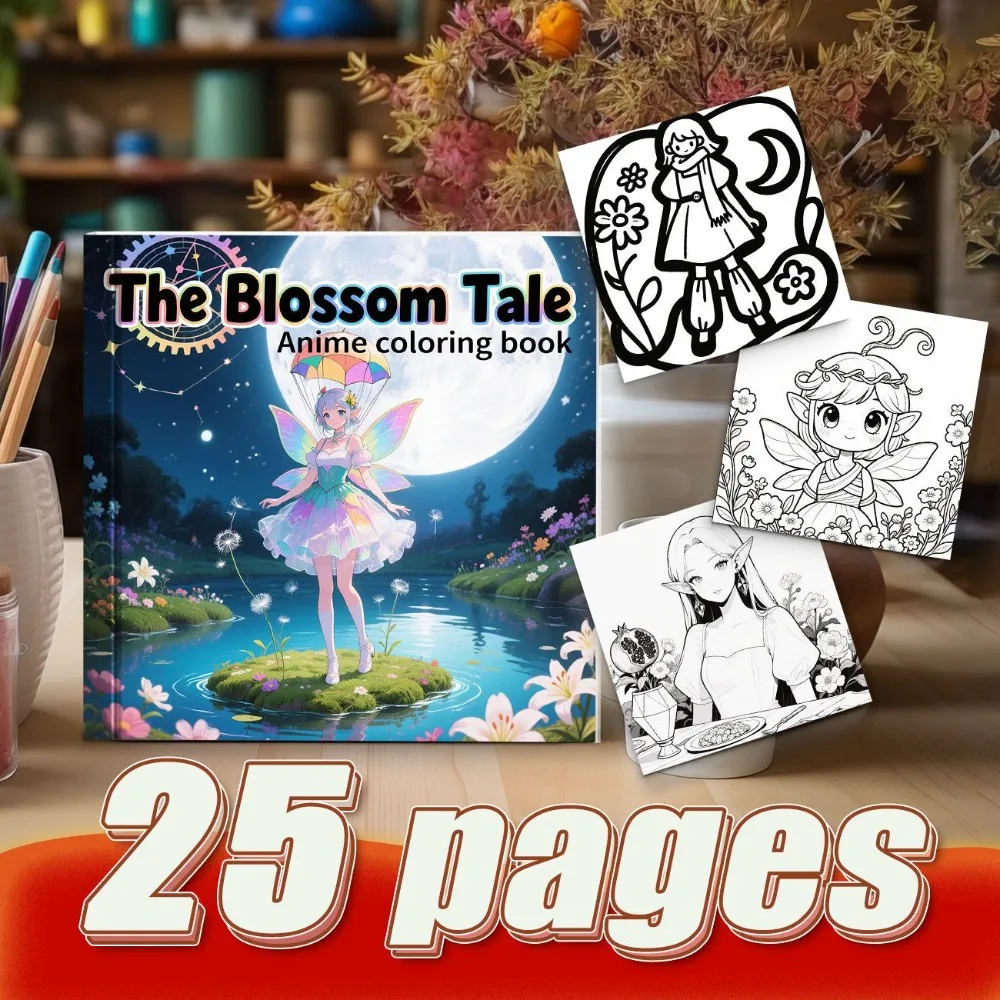 Sweet And Lovely Themed Coloring Book Flower Fairy And Cartoon Skeleton Combination With Warm And Beautiful Atmosphere