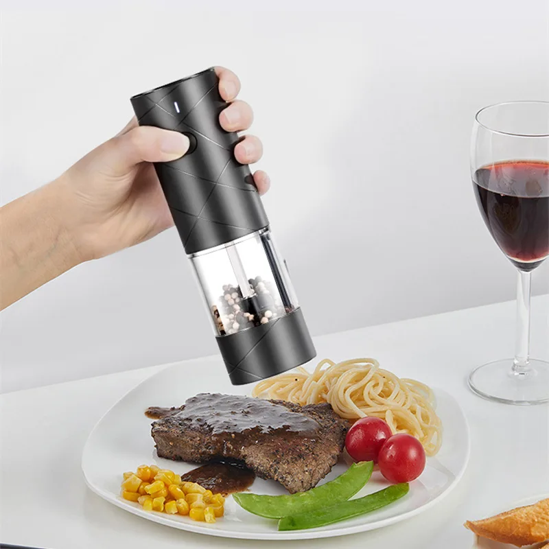 Rechargeable pepper grinder electric rose salt pepper grinder household small wireless automatic pepper grinder