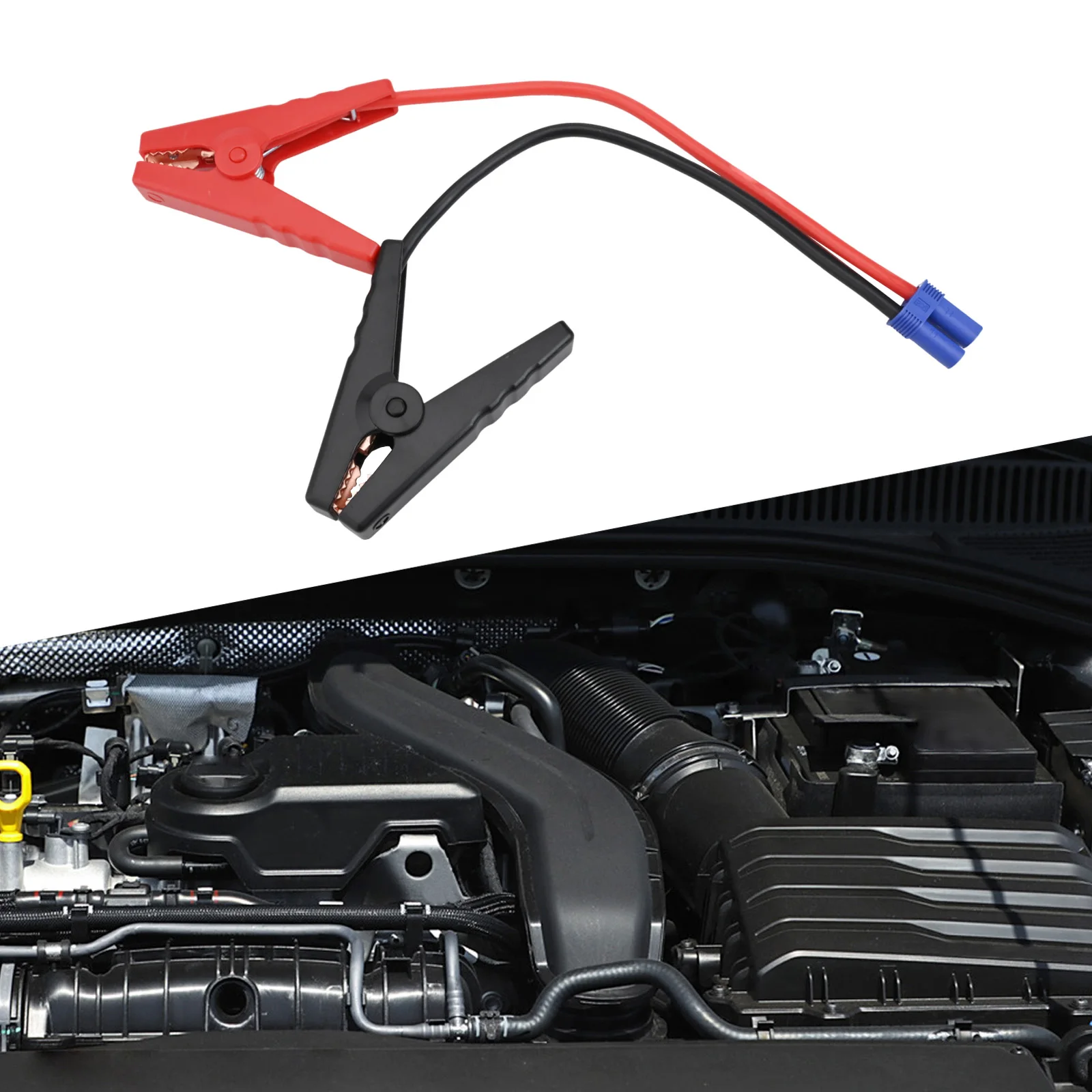 Black And Red Booster Battery Clamp Vehicle Battery Maintenance Anti-Reverse Connection Convenient Storage Clip