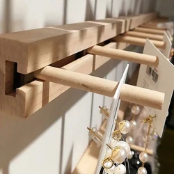 Wall Jewelry Hanger Wooden Display Stands Earring Necklace Organizer Storage Rack Holder Wall Mounted Stalls Retail Exhibitor