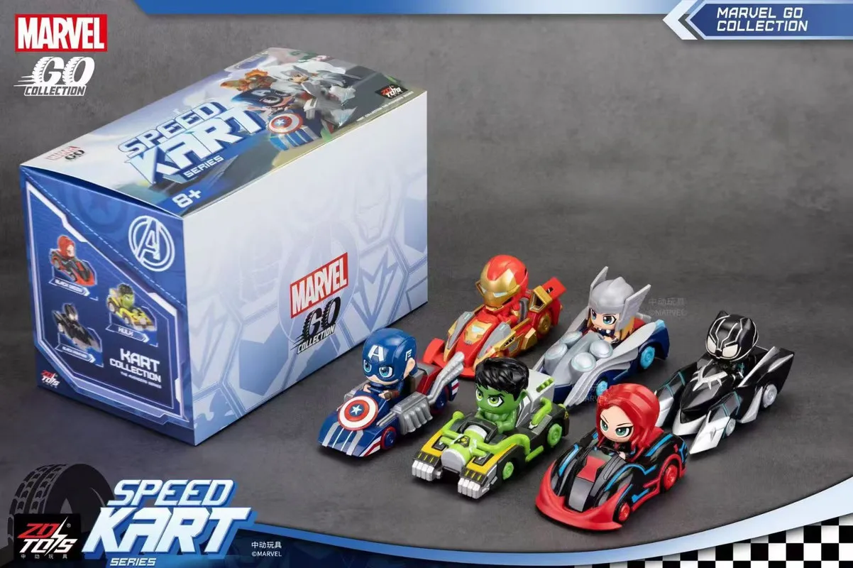 Zd Toys Marvel Go Kart Avengers Pull Back Toy Car Collectible Action Figure For Adult Collector Gift