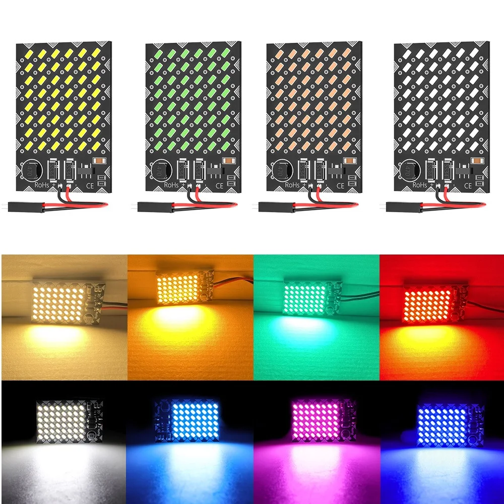 12V-24V Universal Car Interior Readling Lamp 3014SMD LED Panel Dome Light High Brightness Bulb Truck Waterproof Lamp