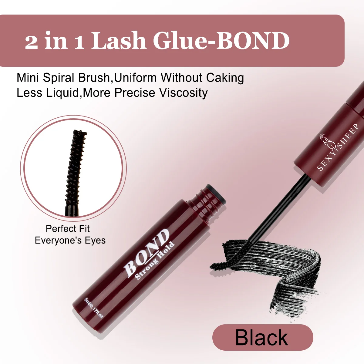 Wimpernkleber und Versiegelung 2 in 1, wasserfest, für Wimpernbündel, superstark, langanhaltend, für DIY zu Hause. – Detail 4