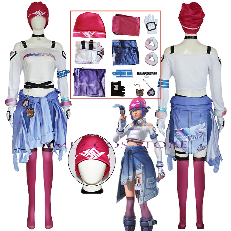 Disfraz de Kiriko Game OW para mujer, uniforme de Kiriko, vestido, sombrero, guantes, conjunto de accesorios, trajes de fiesta de Halloween