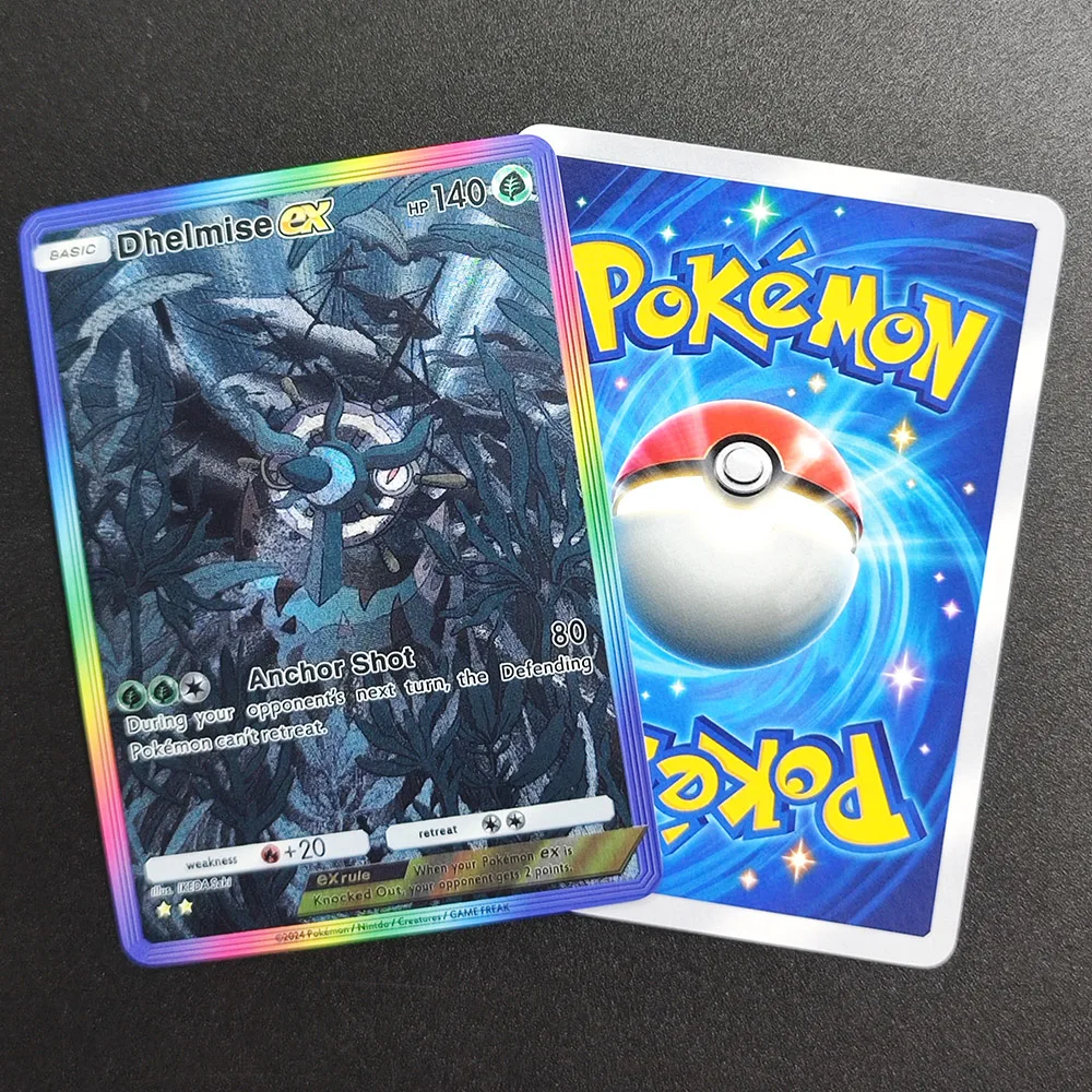 DIY Pokemon TCG Pocket Card Celestial Guardians Dhelmise Wishiwashi Ex Tapu Koko Bulu Lele Fini 2-Stars SAR APP Game Card