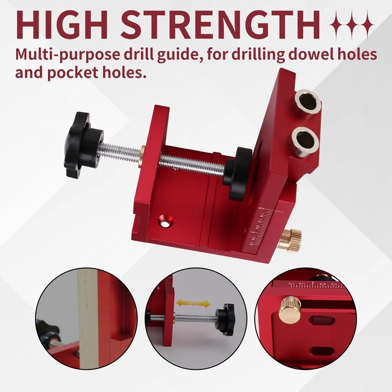 AD23-دليل حفر ثقب الجيب وتد الرقصة ، طقم حفر محدد موقع الثقب المائل من الألومنيوم أدوات النجارة عدد وأدوات مع مثقاب 9 مم