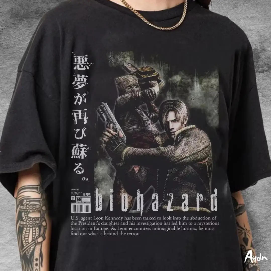 

Plus Size Summer Women's Resident Evil Horror Gaming T-Shirt Cotton Breathable Stylish Versatile Street Style Oversized