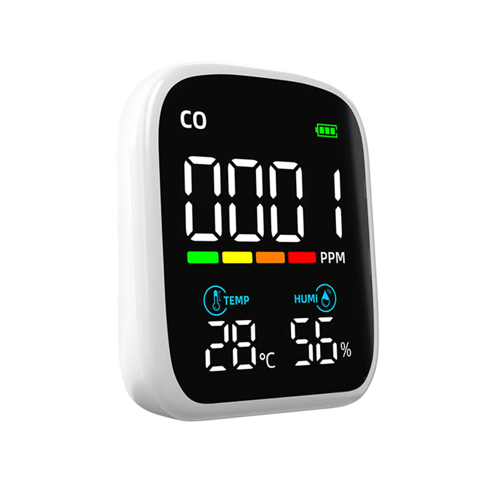 

Portable CO Monitor 3 In 1 Carbon Monoxide Temperature and Humidity Detector Air Quality Meter for Home/Outdoor Camping/Garage