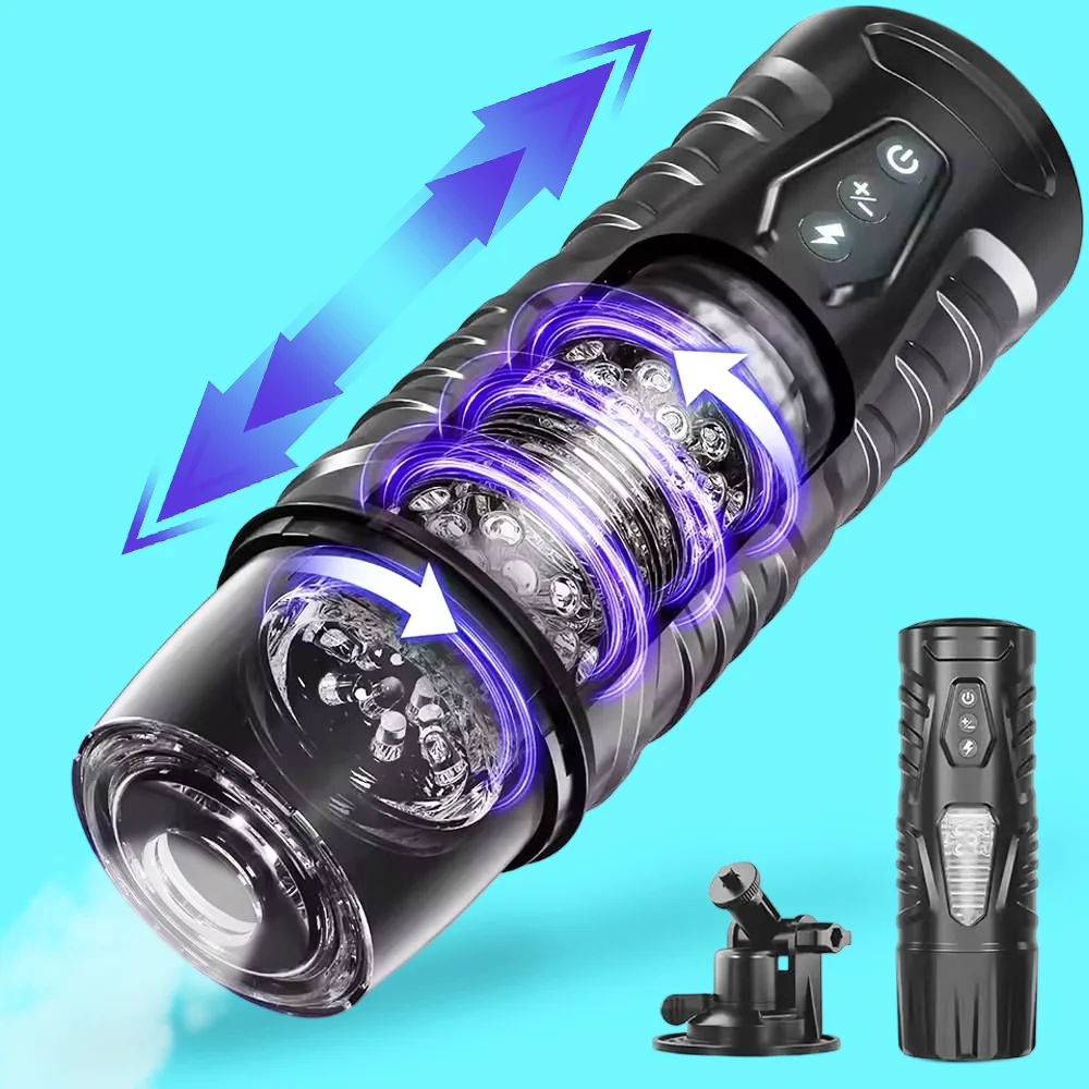 Automatic Male Masturbator with 7 Thrusting  7 Rotating Modes Pocket Pussy Hands Free Sex Machine Suction Electric Penis Sex Toy