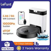 Lefant M2S Robot Vacuum Cleaner with Mapping, 10000Pa Suction, Automatic Dust Station,Laser Navigation, PSD Avoidance Technology