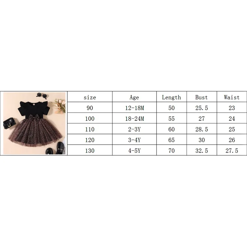 1-5Y Toddler Kid Baby Girls Dress Leopard Print Tulle Tutu Party Dresses For Girls Children Summer Clothing