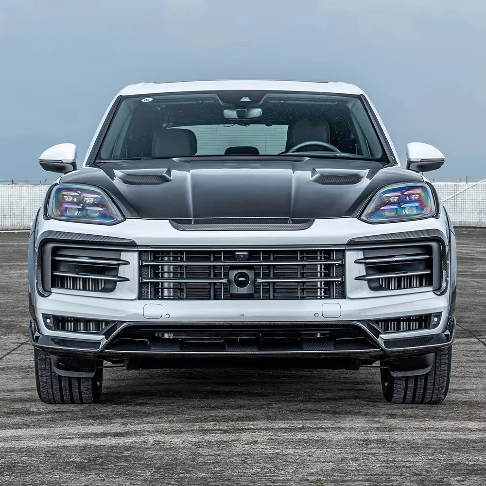 Factory Wholesale High Quality Dry Carbon Fiber MSY Style Hood with Front Trim Complete Set for Porsche Cayenne 9Y0.2 2024-2025 2