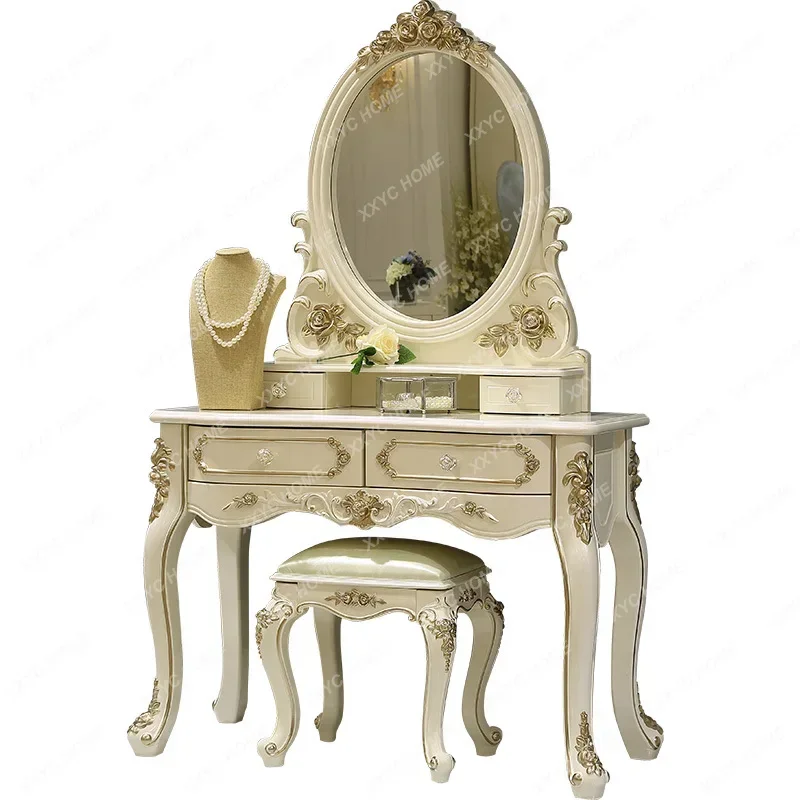 

Dresser European Style White Princess Paint Makeup Table American Pastoral