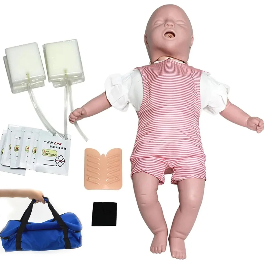 Infant First Aid CPR Manikin Training Dummy Infant Airway Obstruction Mannequin for CPR Practice and Choking Rescue Procedures