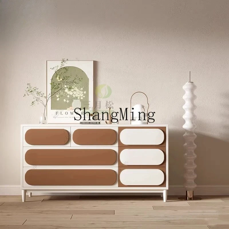 

FG bucket cabinet, wabi-sabi wind entry door, entrance cabinet, cream color, bedroom storage, simple side cabinet