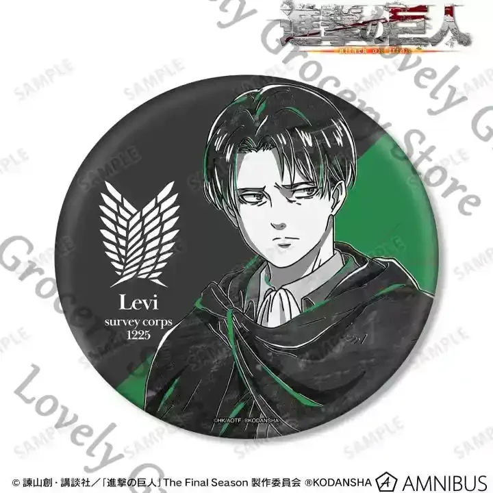 15cm-アニメ-リヴァイ・アッカーマン-進撃の巨人-コスプレバッジ-ブローチ-エンブレム-マスコット-ギフト