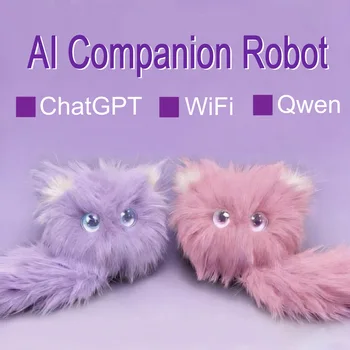 Interaktywna zabawka pluszowa dla dzieci i dorosłych, robot- Towarzysz AI Chatbot ChatGPT, edukacyjna, z funkcją głosową, oczami LED, WiFi, ładowalna.
