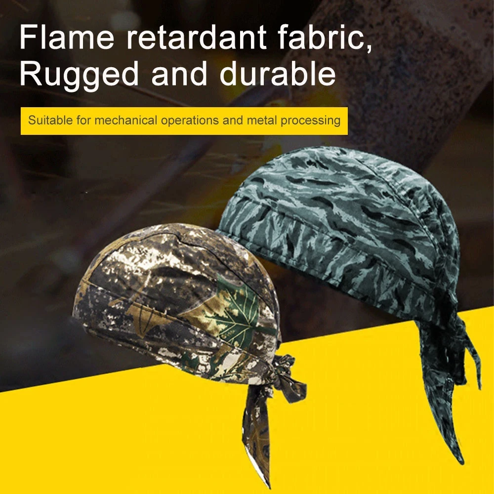 Anti-scalding Hat Work Cap Protective Welding Hat Flame Retardant Fire Resistant Head Bandana Type Labor Insurance Welder