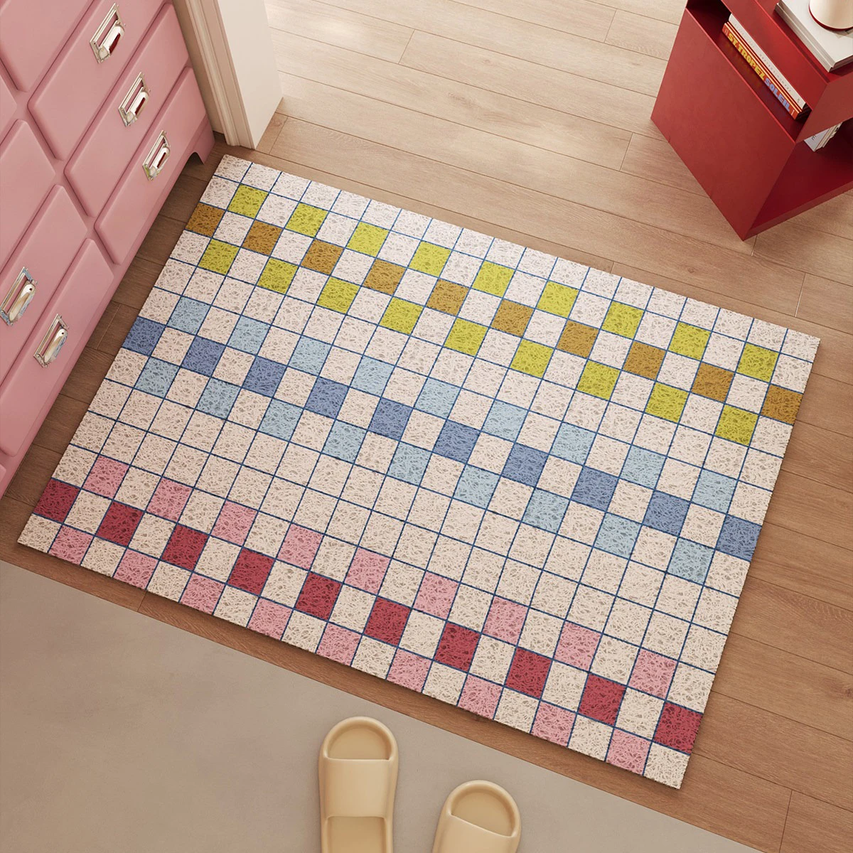 Checkerboard Plaid Entrance Doormat Anti-slip Carpet Welcome Rug Home Decoration Entry Door Mat Dirty Resistant Easy Clean Rugs