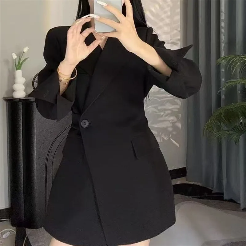 Veste de costume de transport à la mode pour femmes, nouveau printemps automne, Style dame élégant, couleur unie, coupe cintrée, haut à manches longues