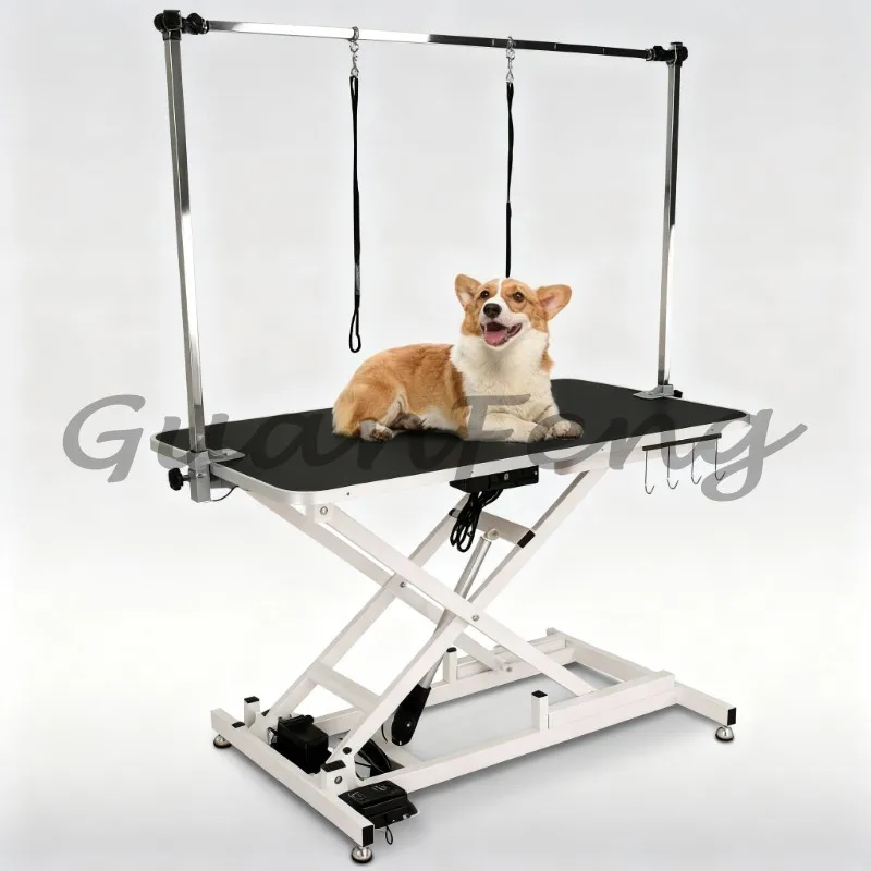Waterproof and anti slip PVC desktop electric lifting pet grooming table, suitable for dog and cat pet grooming workstations