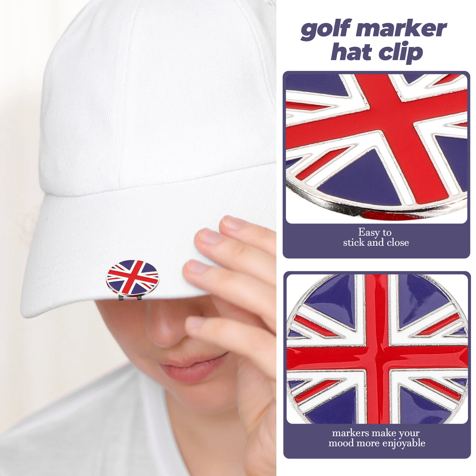 

4Pcs Delicate Golfs Hat Clips Portable Ball Marker Mountable on Hats Belts Shoes Fashion Metal Golf Marker Decor Wear-Resistant