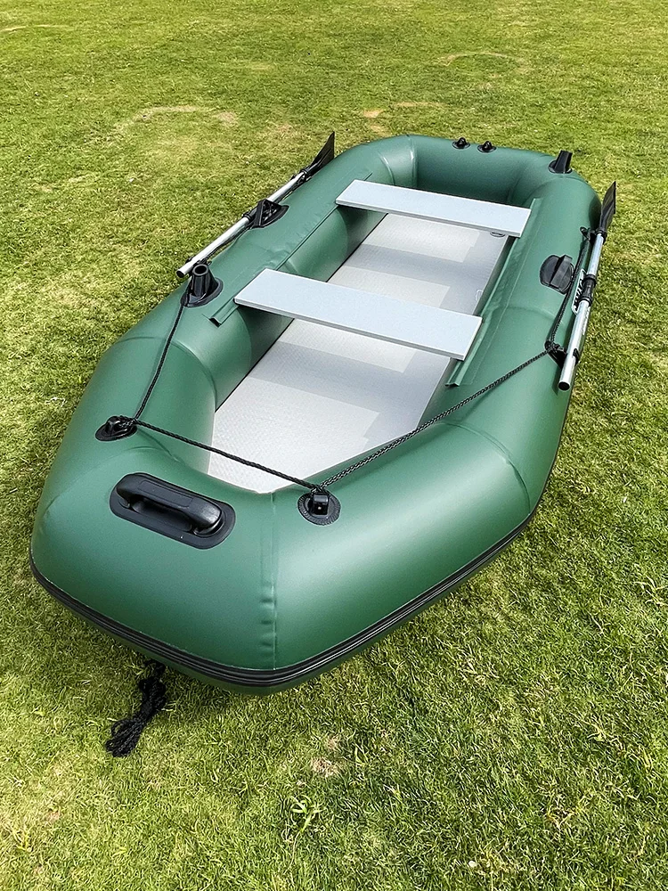 3 Person PVC Inflatable Fishing Kayak 8.5ft Rowing Boat Belly Boot Ponton Canoe with Air Mat Floor