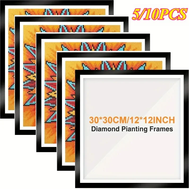 5pcs Diamond Painting Frames for 30x30cm Diamond Painting Canvas Magnetic Diamond Art Frames Self-Adhesive for Wall Window Door