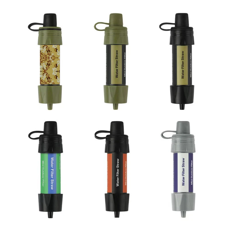 Outdoor Water Filter Straw, Mini Portable Filtration System for Emergency Camping Traveling Backpacking Hiking