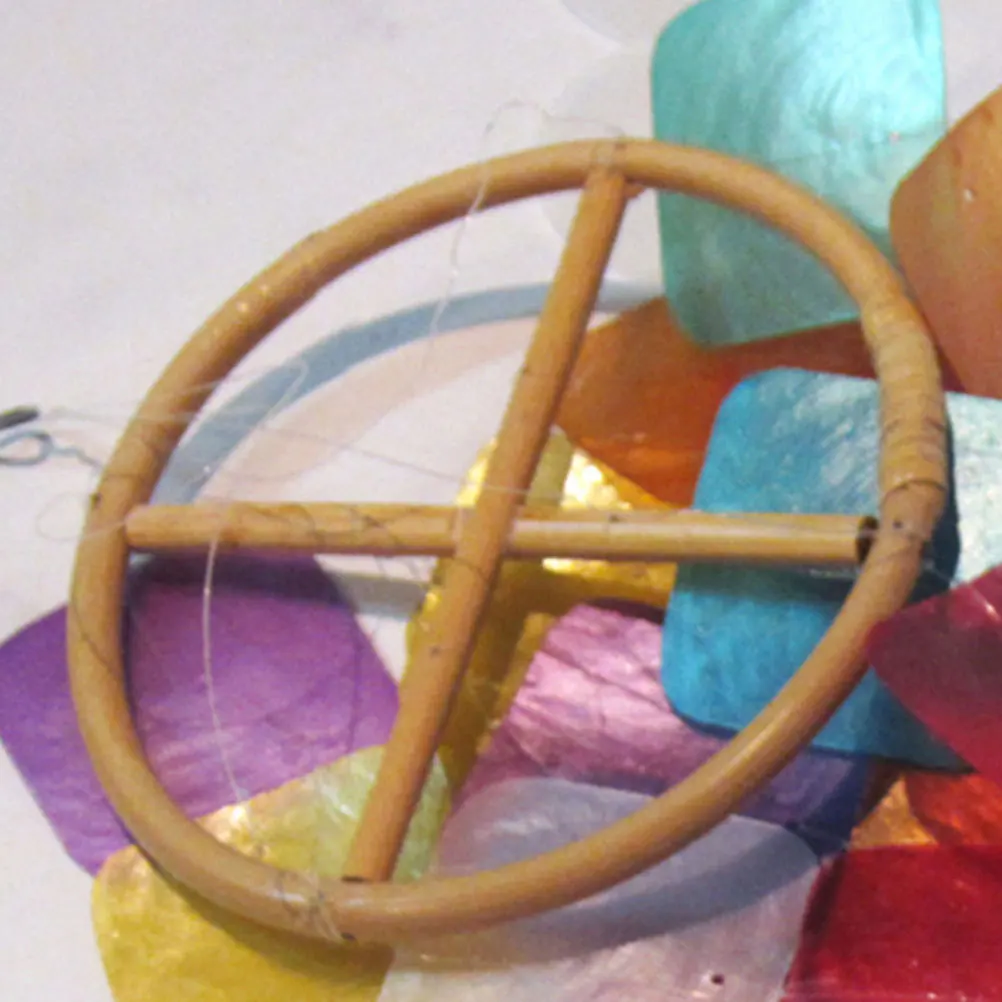 الخيزران الرياح الرنين جزء الجوف العلوي الخيزران الإطار DIY بها بنفسك حديقة الحرفية الرياح الرنين الديكور الحرفية ل Windchime Windchime الدائري #5