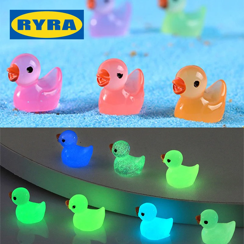 Luminous Duckling Colorful Crafts Resin Resin Colorful Luminous Duckling Doll Pendant Moss Micro Landscape Creative Ornaments