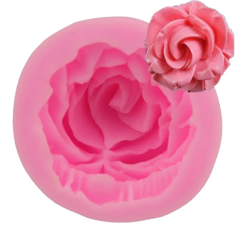 1PC 3D Bloom Rose Silicone Cake Mold Flower Fondant Mold Cupcake Jelly Candy Chocolate Decoration Baking Tool Moulds