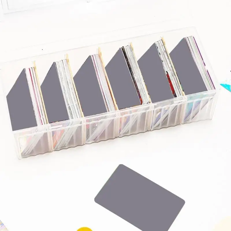 31BA Compact Desktop Storage For Flashcards Business Cards Adjustable Dividers Lid