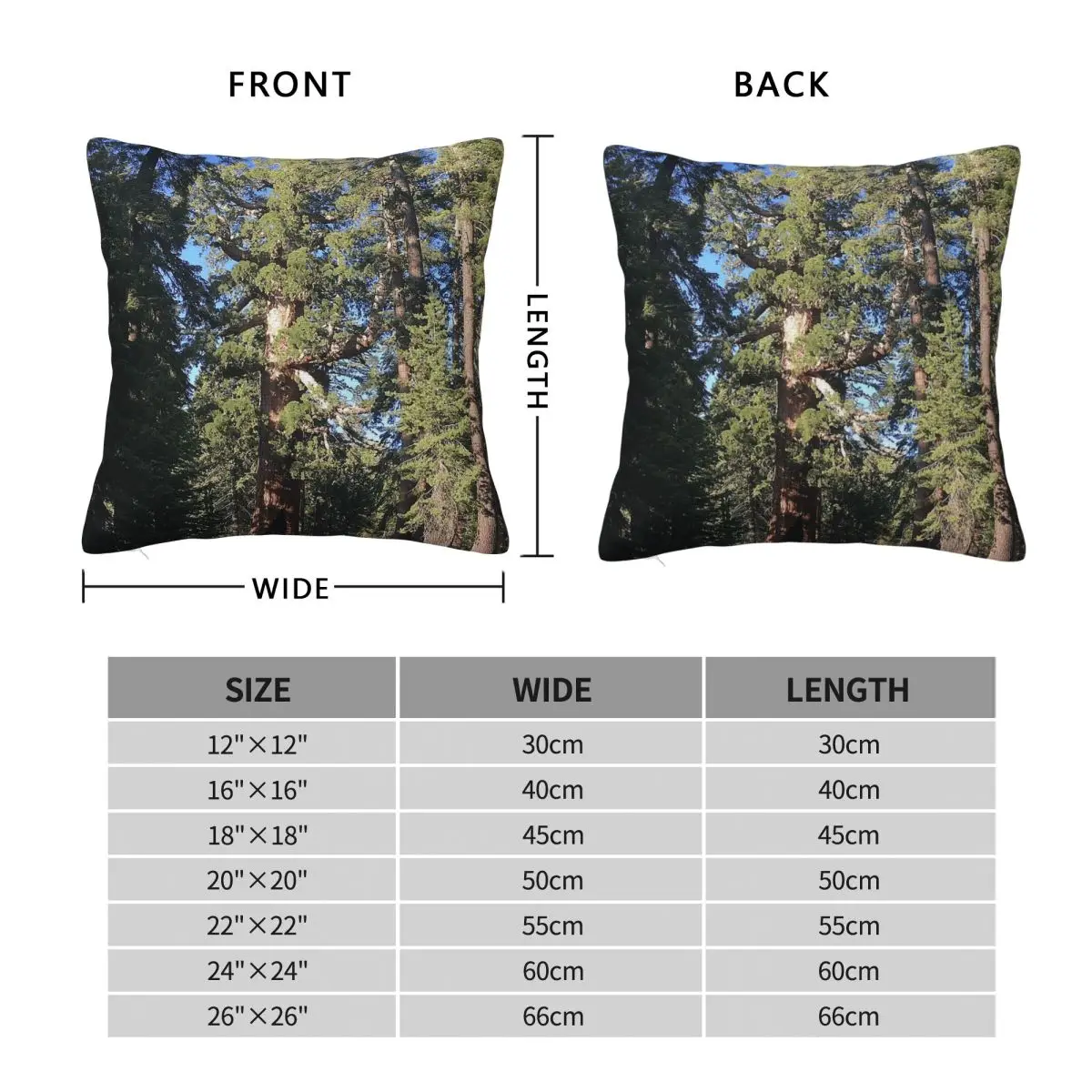 Yosemite National Park Giant Sequoias Square Pillowcase Polyester Linen Velvet Printed Zip Decor Throw Pillow Case Car