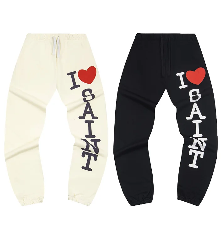 

Повседневные брюки в американском стиле унисекс с принтом Saint для пар, универсальные