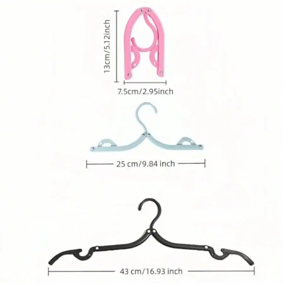 30 Pack Foldable Clothes Hangers For Travel - Portable No Slip Windproof Design PP Plastic Collapsible Hangers With Anti-Slip Grooves Space Saving For Shirts Jeans Socks Multi-Color view 3