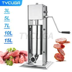 Sausage Maker Stainless Steel Vertical for Commercial Stuffer Filler Manual 3L 5L 7L 10L for Home Make Sausage Filling Machine