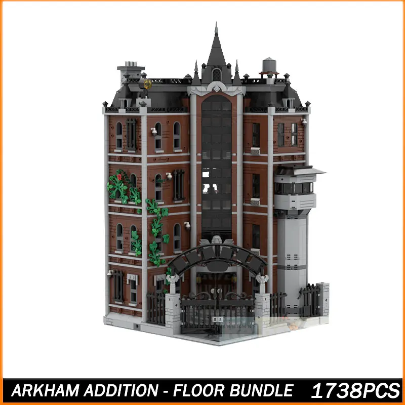 

Строительный блок MOC, черный средневековый дом, модель кирпича, игрушки, частицы, креативное образование, рождественские подарки, 1738 шт.