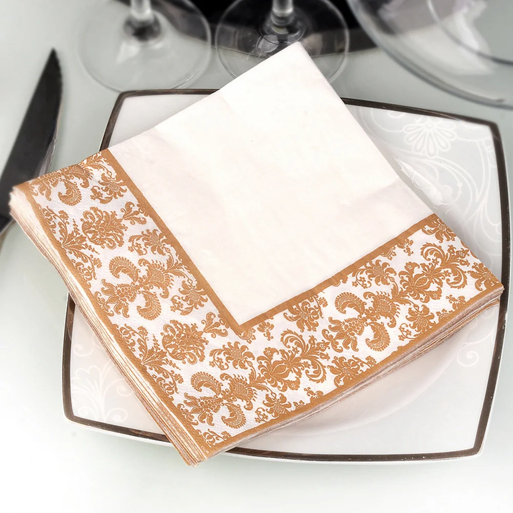 100 Pcs Tissue Paper Printed Napkin Restaurant for Daily Use Printing Dropshipping Disposable