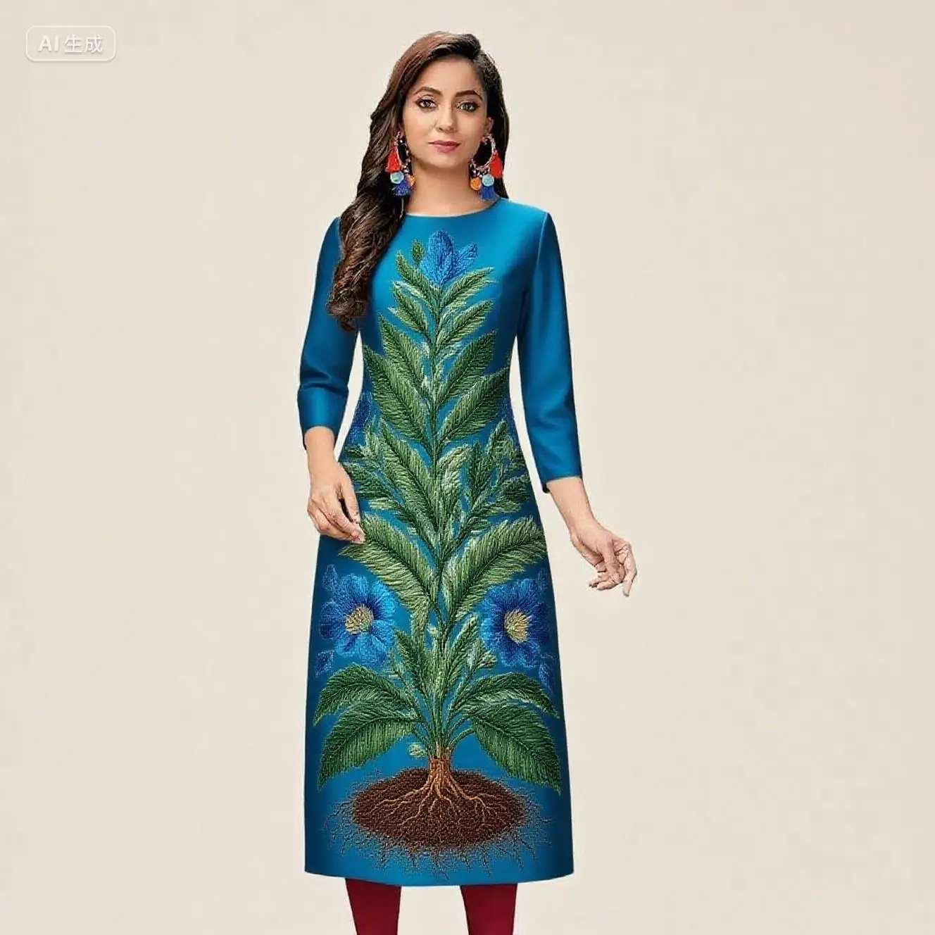 فستان كورت مريح غير رسمي للنساء المسلمات أنبوب مستقيم فستان نسائي طاووس عرقي عباية بحاشية شق عباية فاخرة دبي #5