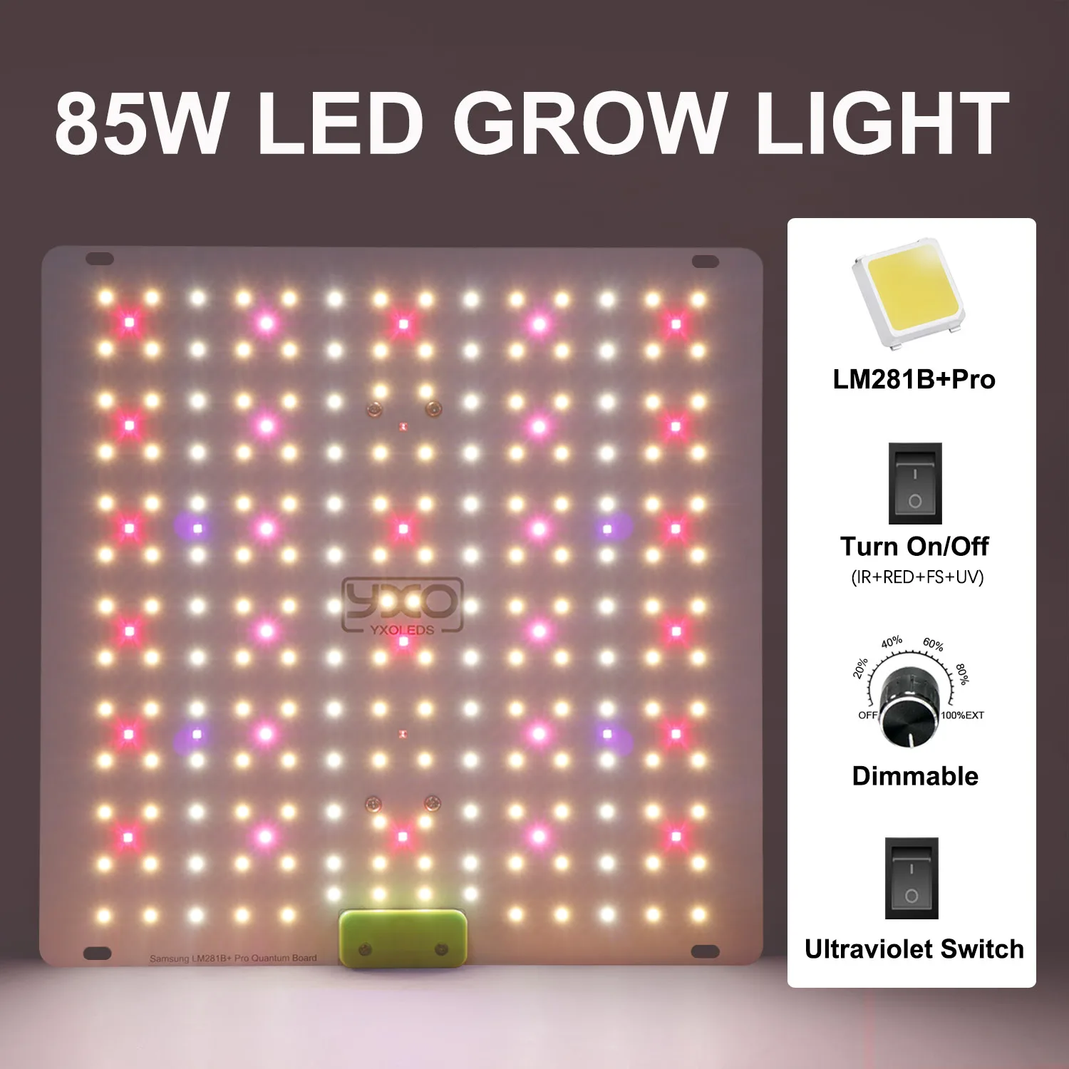 

85W LM281B PRO Plant Growth Lamp with Adjustable Full Spectrum LED Suitable for Plant and Flower Growth Lamp
