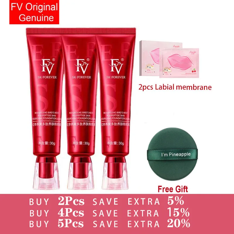 FV Original Maquillaj Concealer Cream Foundation FV Loose Powder Red Diamond Skin Care Foundation Make-up Oil Control Waterproof